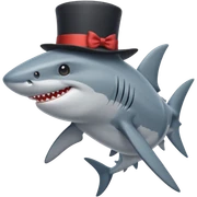 Shark with a top hat sticker