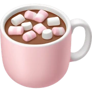 Light Pink mug of hot chocolate with marshmallows  sticker