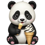 Panda eating ice cream sticker