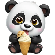 Panda eating ice cream sticker