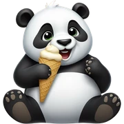 Panda eating ice cream sticker