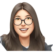 smiling girl with glasses sticker