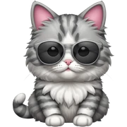 Cat with sunglasses sticker