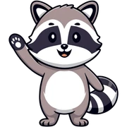 raccoon waving enthusiastically sticker