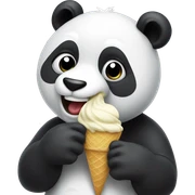 Panda eating ice cream sticker