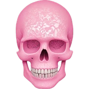 Skull pink lace  sticker