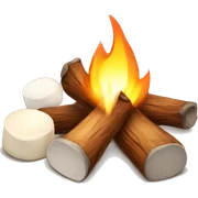 Cute campfire with marshmallows  sticker
