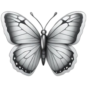 butterfly black and silver sticker
