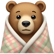 bear cozy in blanket sticker