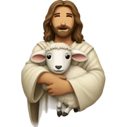 Jesus hugging sheep sticker