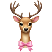 deer with light pink ribbon  sticker