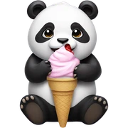 Panda eating ice cream sticker