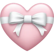 Pastel pink heart with white bow sticker