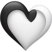 White black heart sticker
