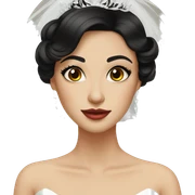 elegant black haired bride portrait sticker