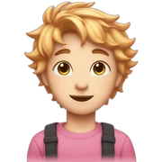 cat boy pink hier sticker