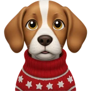 brown eyed dog in sweater sticker