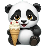 Panda eating ice cream sticker
