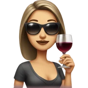 White girl wearing sunglasses holding one glass of wine  sticker