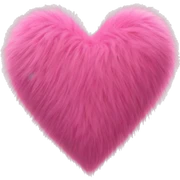 Pink fur heart sticker