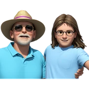 boys with sunglasses and smiles sticker