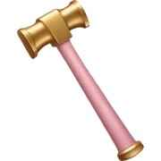 Light Pink and gold hammer sticker