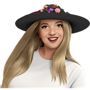 smiling girl with candy sticker