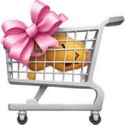 Shopping cart with pink bow  sticker