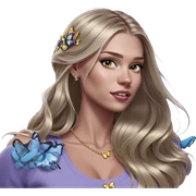 blonde girl with butterfly jewelry sticker