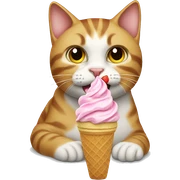 cat eating ice cream sticker