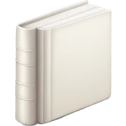 closed book, white cover sticker