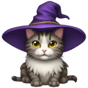 Cat witch sticker