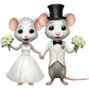 Two rats getting married sticker