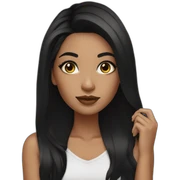 Eyeliner girl black hair sticker