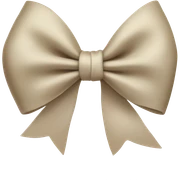 beige bow sticker
