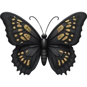 Black lace butterfly sticker