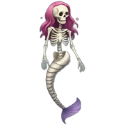 skeleton mermaid sticker