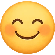 cute emoji, smiling with closed eyes, chubby cheeks, no background sticker