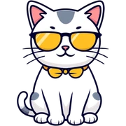 Cat with sunglasses sticker