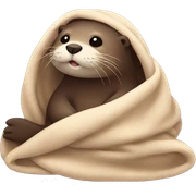 otter cozy in blanket sticker