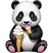 Panda eating ice cream sticker