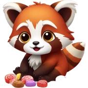 red panda with sweets sticker
