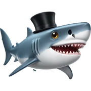 Shark with a top hat sticker