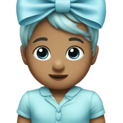 Baby blue bow sticker