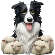 Border collie with sheep sticker