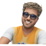 smiling boy in sunglasses sticker
