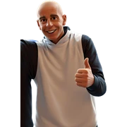 bald boy giving thumbs up sticker