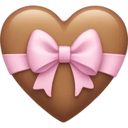 pastel brown heart with a bow sticker