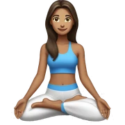 Brunette tanned woman with blue eyes doing yoga sticker