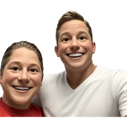 two boys sharing a smile sticker